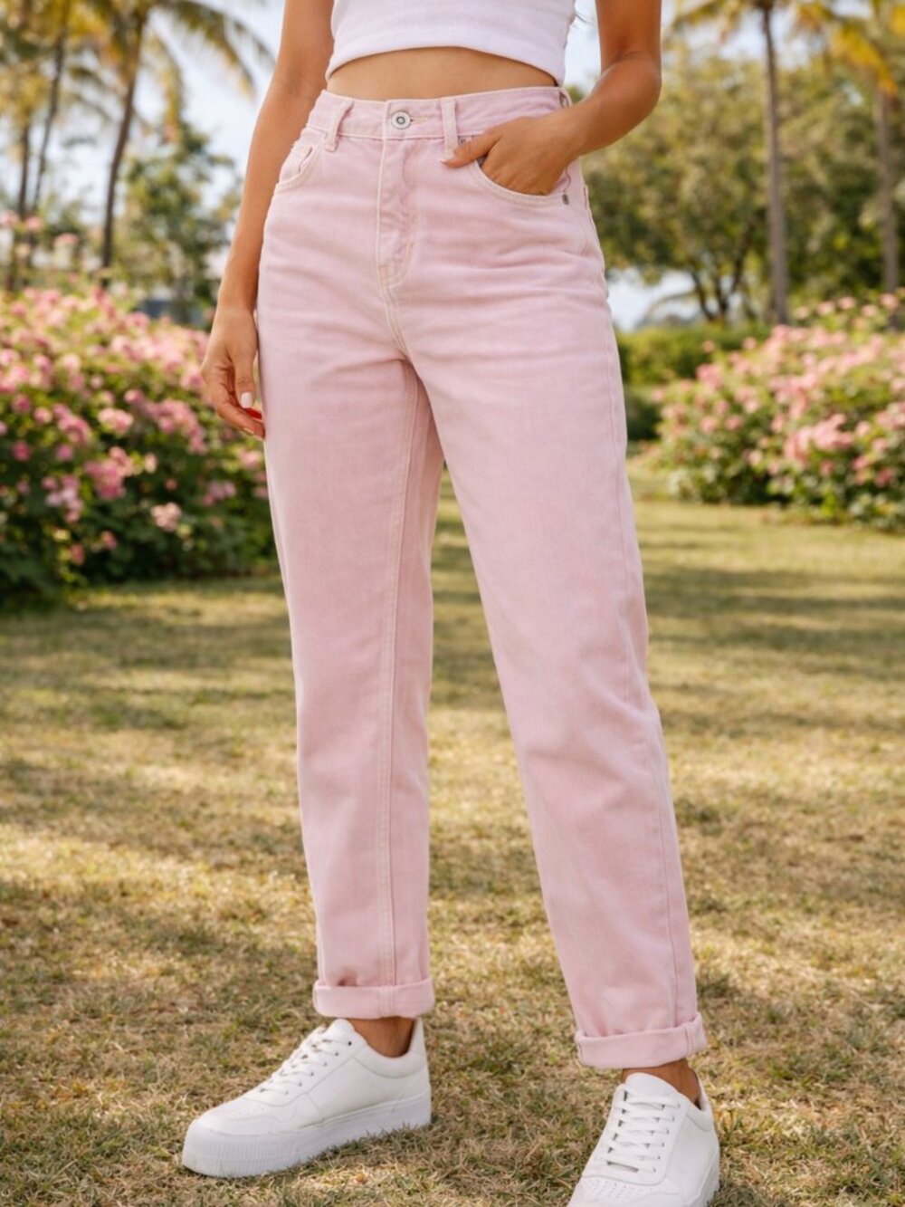 Jack Wills Women's High Rise Straight Leg Vintage Inspired Jeans Size 28s Pink